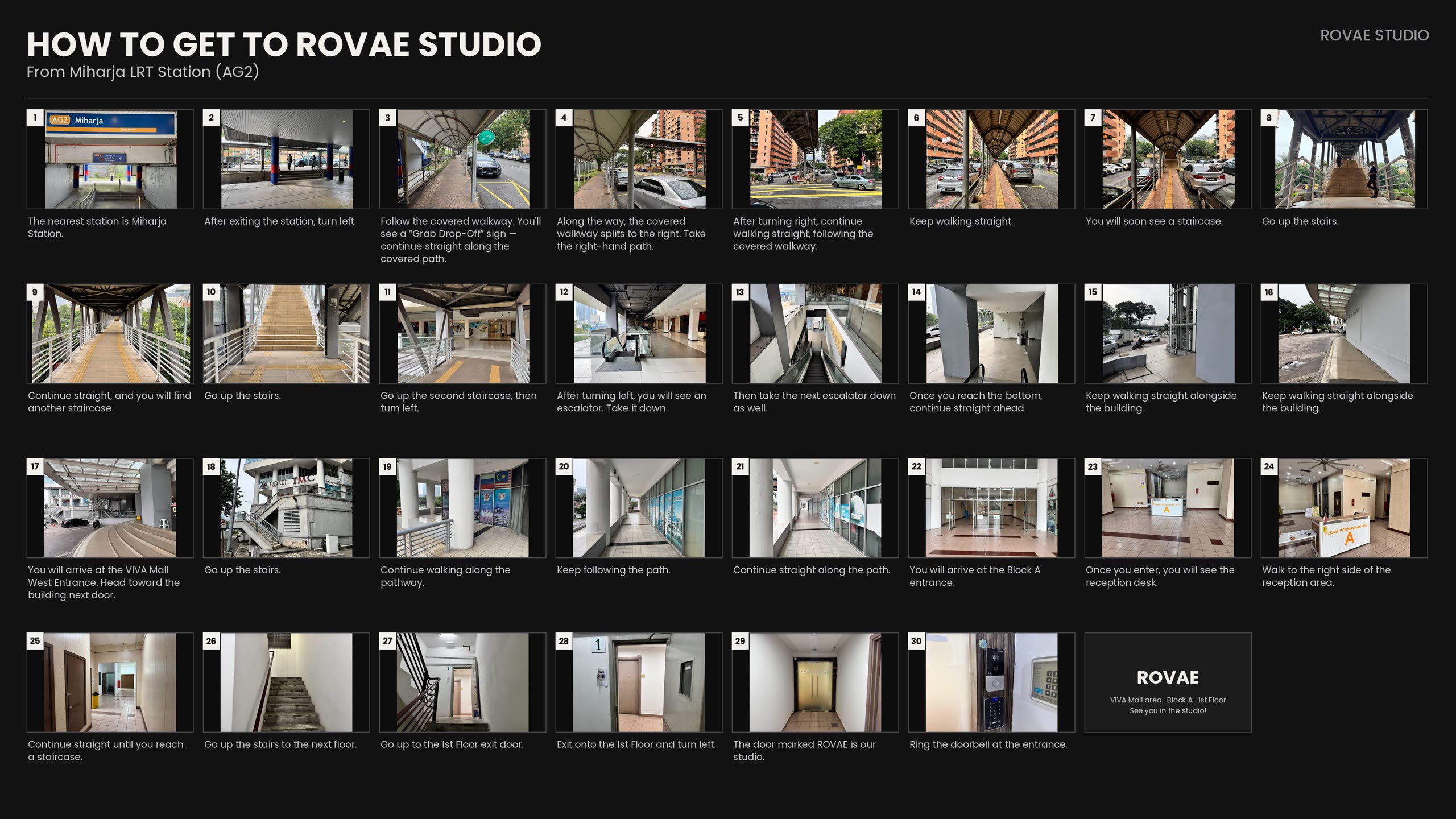 Photo directions from Miharja LRT station to Studio R